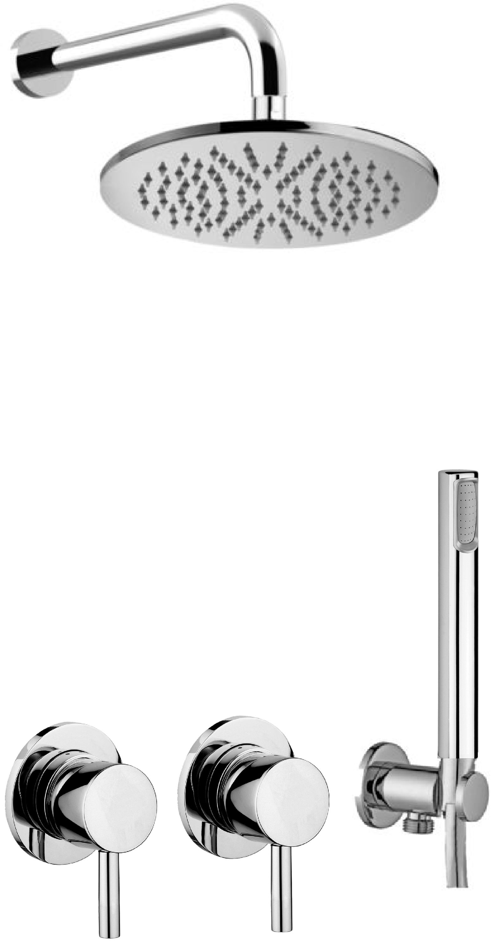 Paffoni Stick zestaw prysznicowy podtynkowy z deszczownicą chrom SK010CR70ZSCF