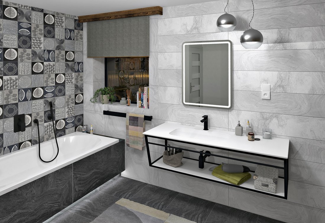 Sapho Aruba konsola podumywalkowa 188,4x49x40 cm czarna ARK190