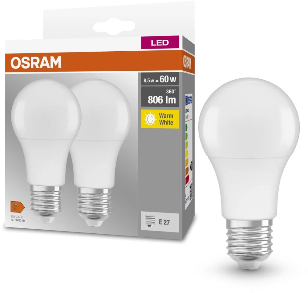 Osram LED Lamps żarówki LED Multipack 2x8,5 W 2700 K E27