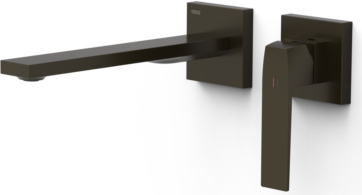Tres Slim Exclusive bateria umywalkowa podtynkowa czarny brąz 20230022KMB