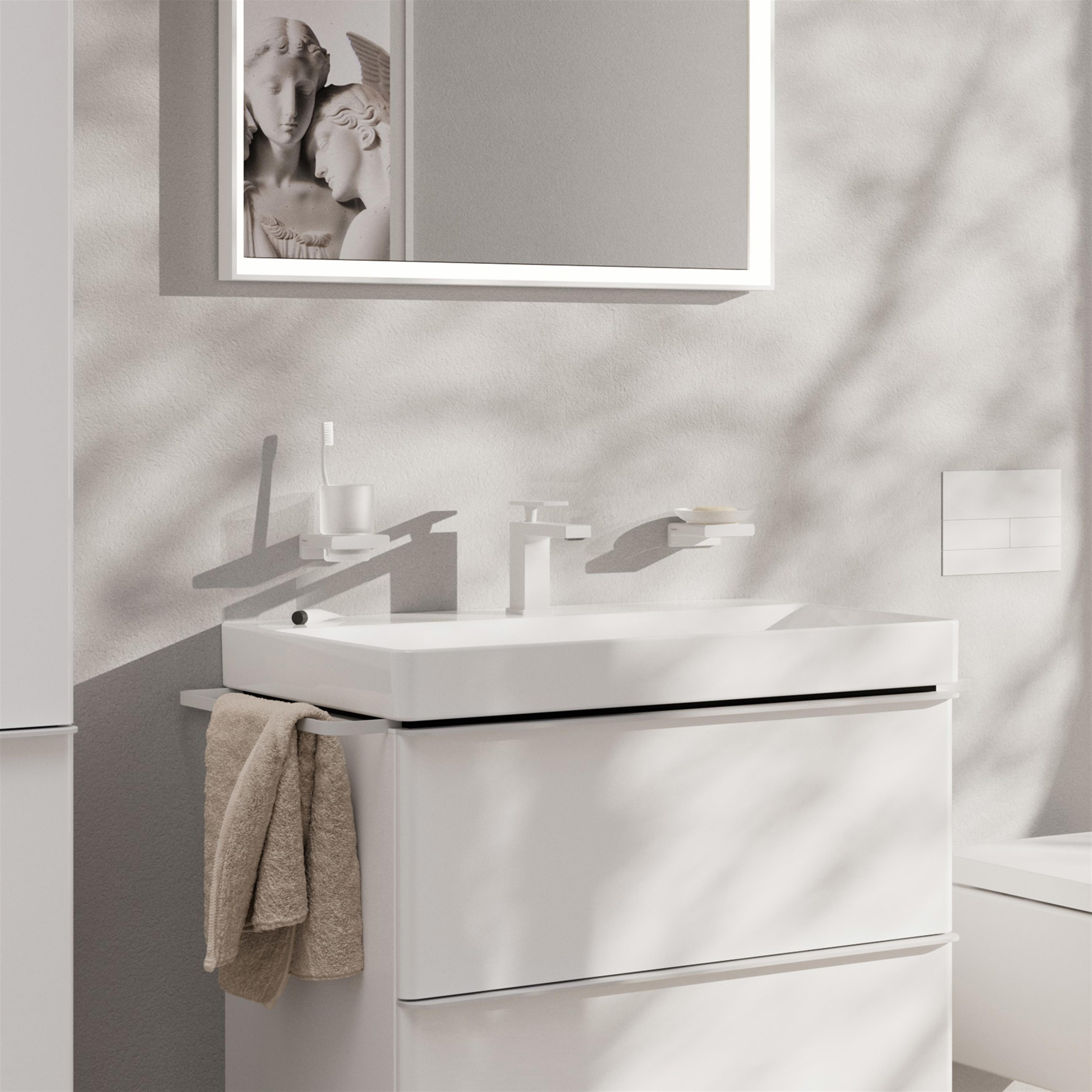 Hansgrohe Tecturis E bateria umywalkowa stojąca CoolStart biały mat 73002700