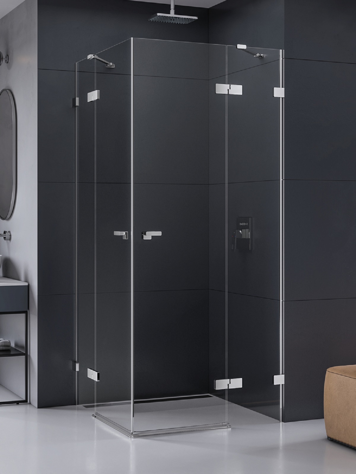 New Trendy Eventa kabina prysznicowa 100x80 cm prostokątna chrom połysk/szkło przezroczyste EXK-4538