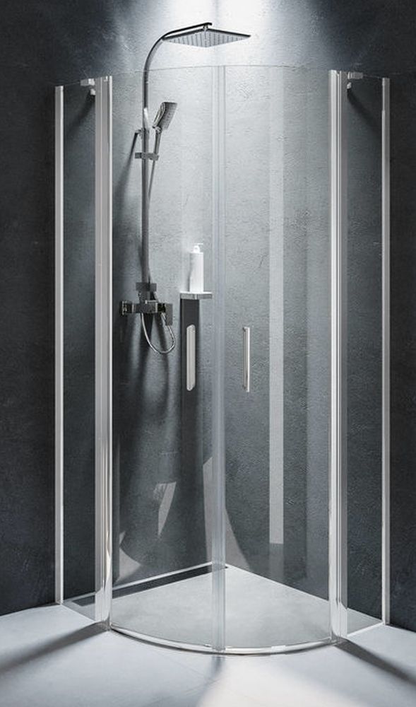 Riho Novik kabina prysznicowa 90x90 cm półokrągła chrom połysk/szkło przezroczyste G003027120