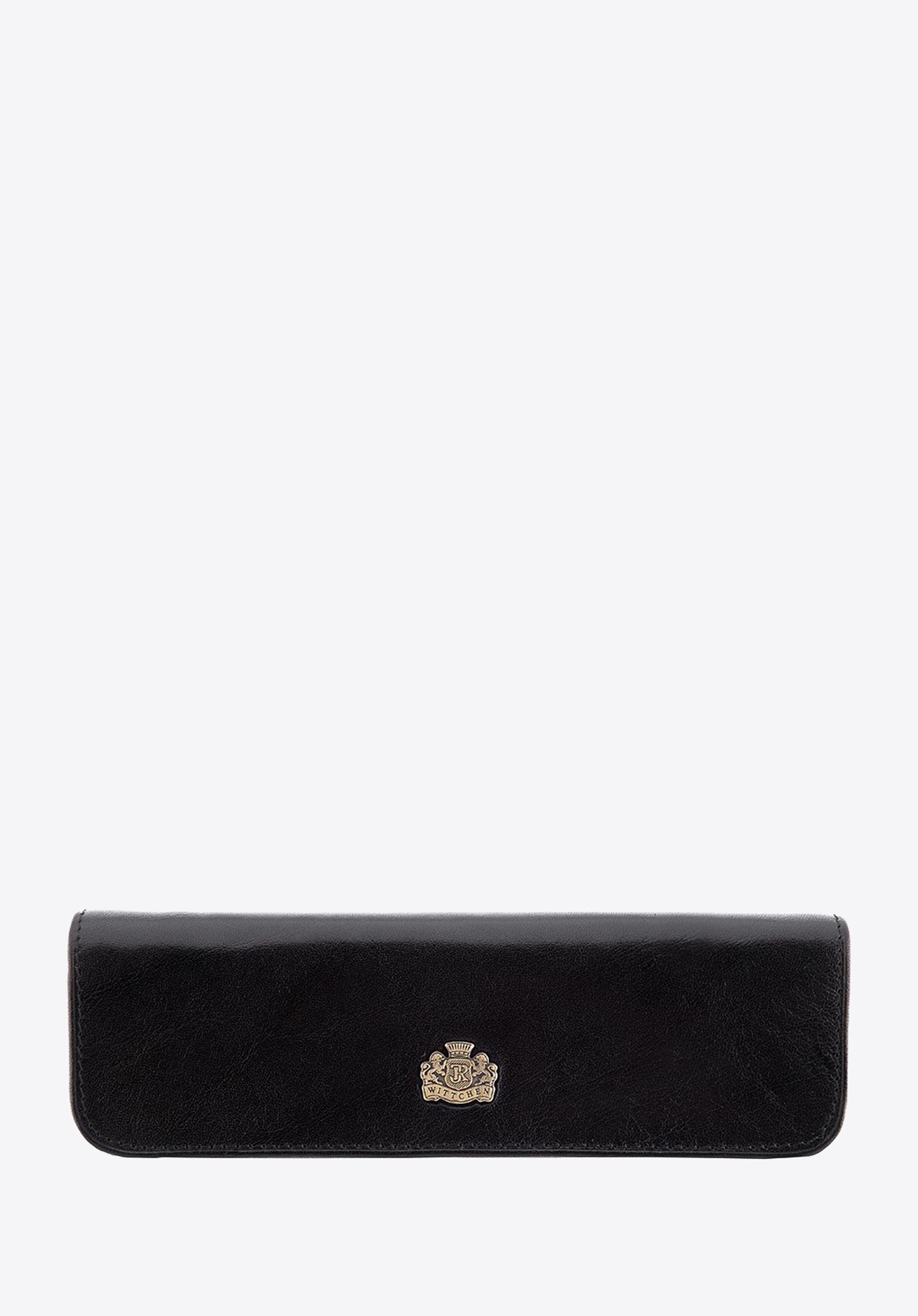 Etui na długopisy skórzane z herbem czarne
