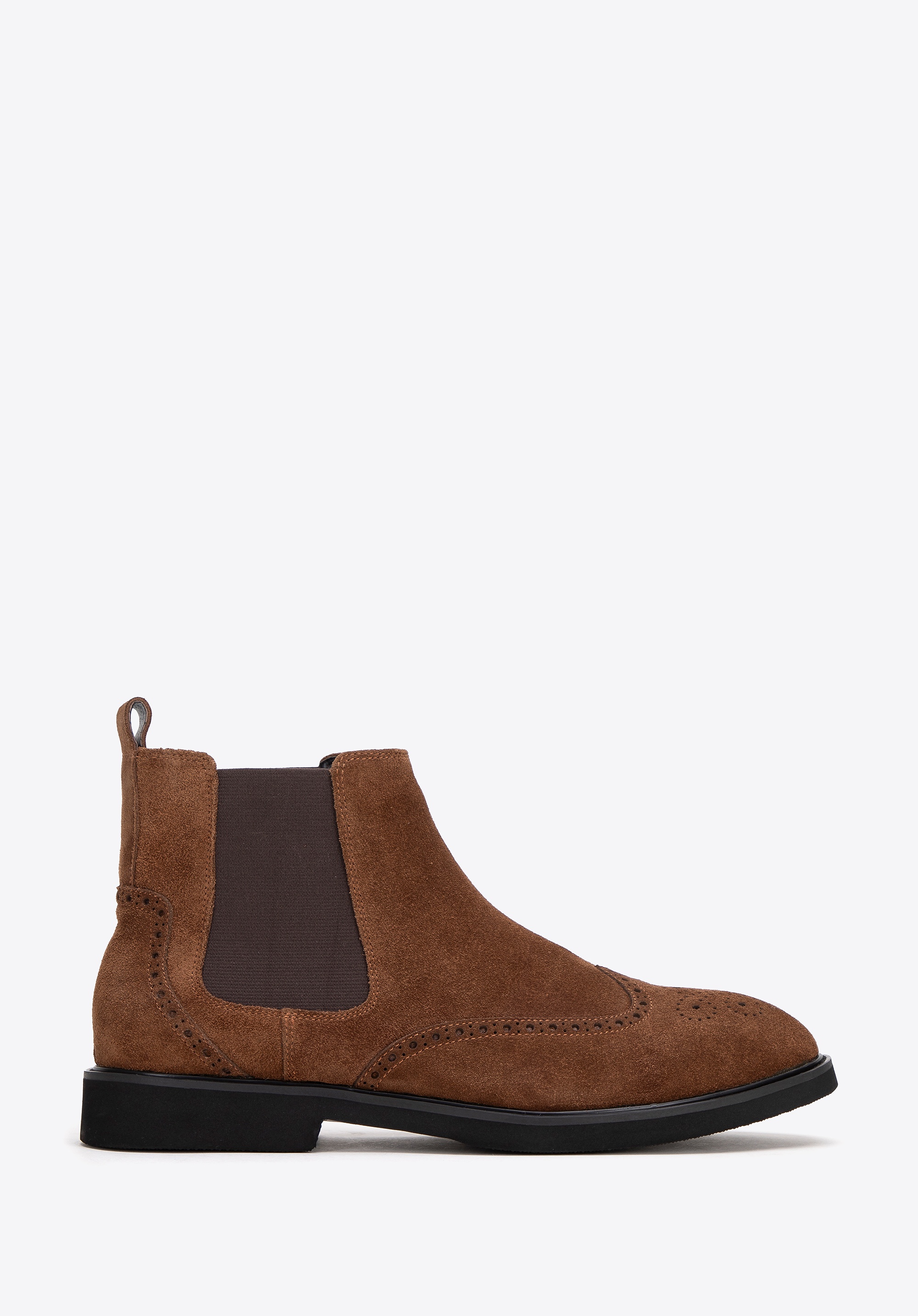 Męskie sztyblety ze skóry zamszowej brązowe