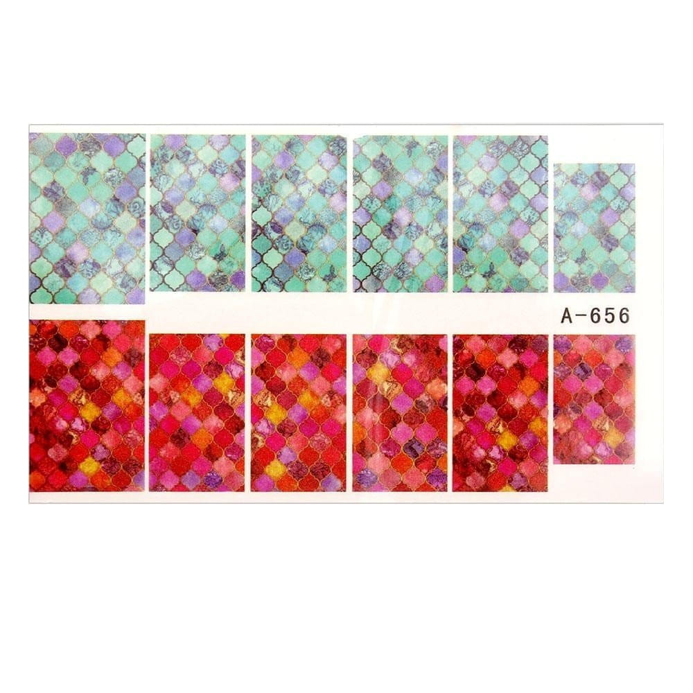 Naklejki wodne do paznokci arkusz 9 x 5,5 cm a Nr 656