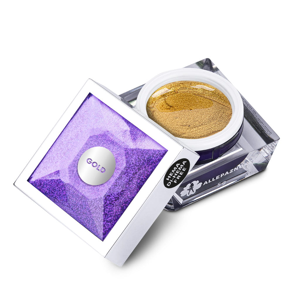 Żel do zdobień Artistic Gel paint gel ombre ornamenty Allepaznokcie Gold Złoty HEMA /Di-HEMA Free 5 g Nr 3