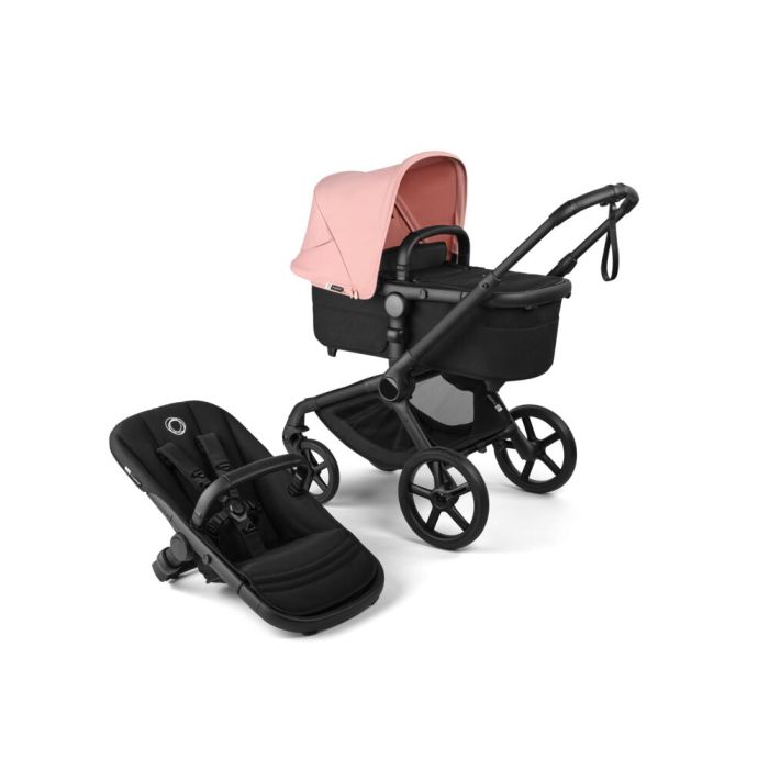 Bugaboo Fox 5 Renew - wózek głęboko-spacerowy-Black-Heritage Black-Morning Pink