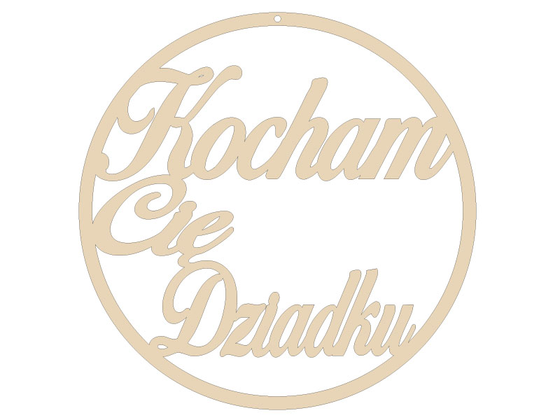 Obręcz koło do łapacza snów, makramy Kocham Cię Dziadku 30cm