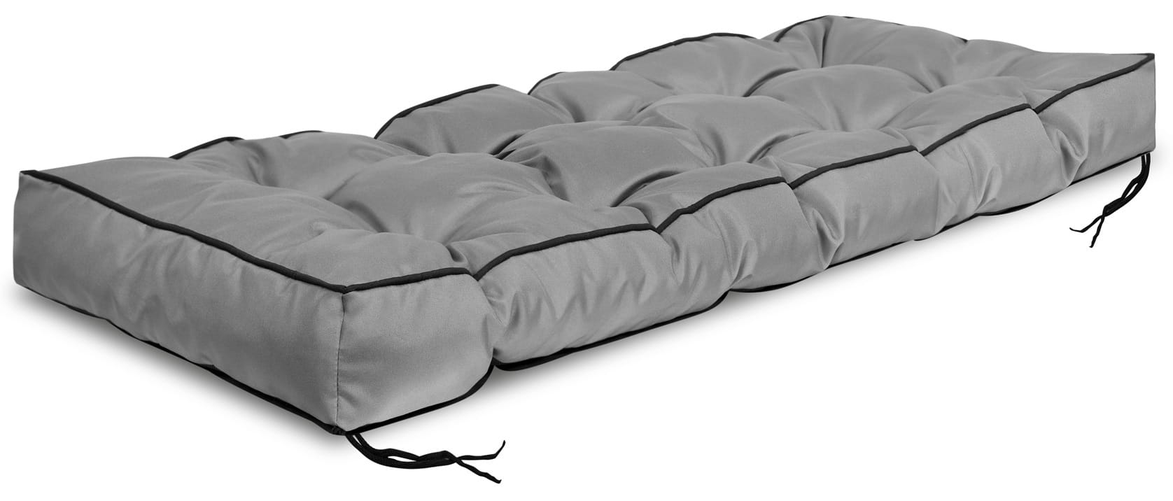 Poduszka ogrodowa 120x40 cm z wysokim bokiem na ławkę palety wodoodporna szara