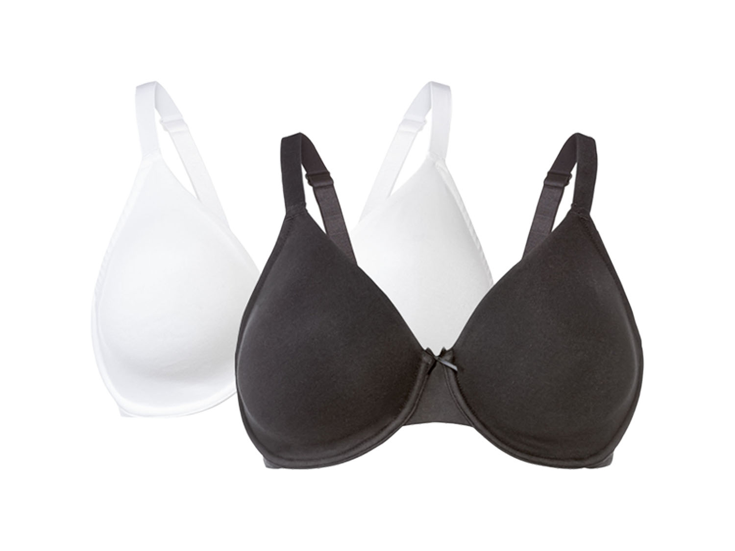 esmara Biustonosz z fiszbinami, 2 sztuki Czarny / biały, 90D