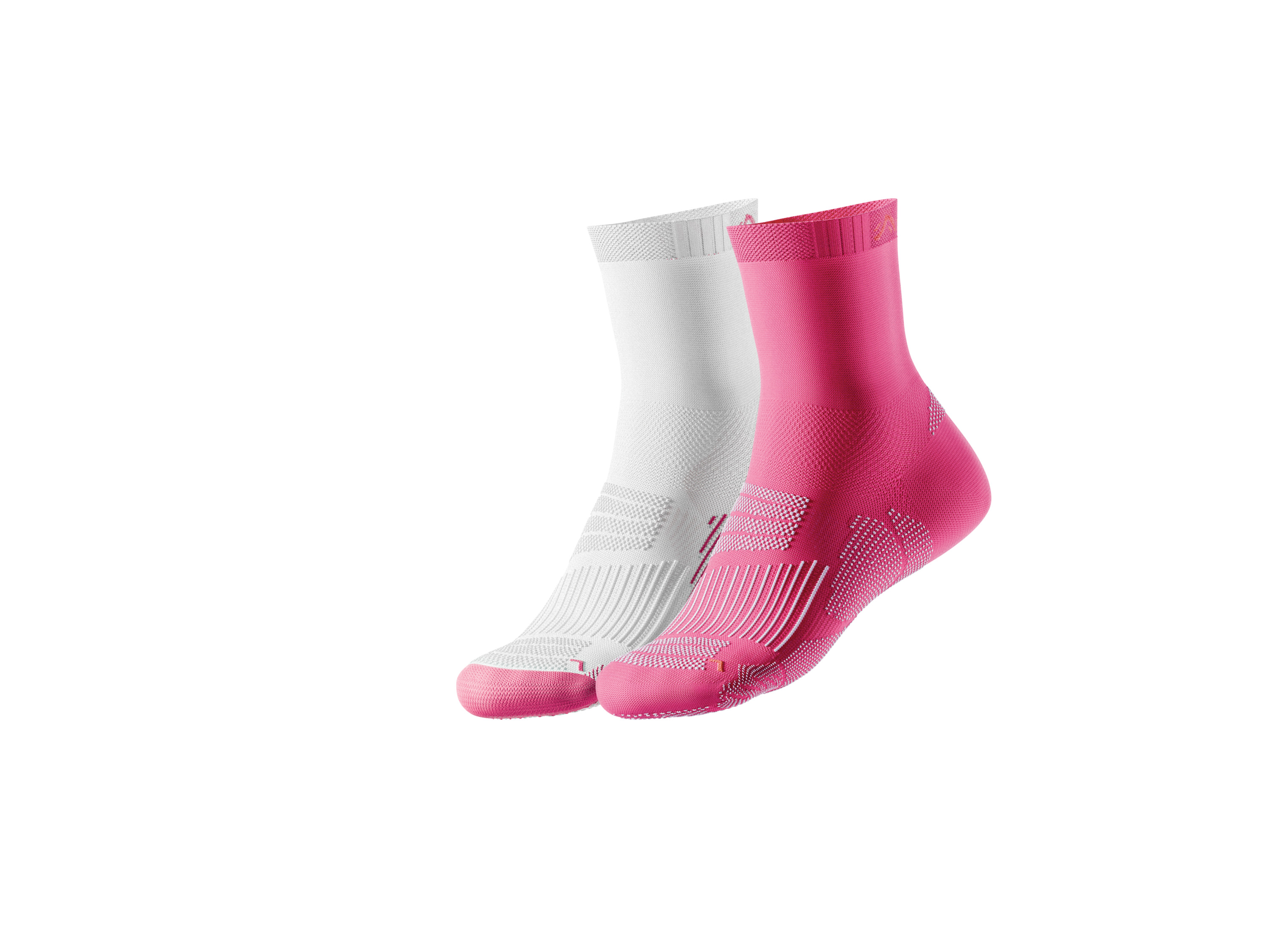 Crivit Skarpetki sportowe, 2 pary Biały/różowy, 35-38