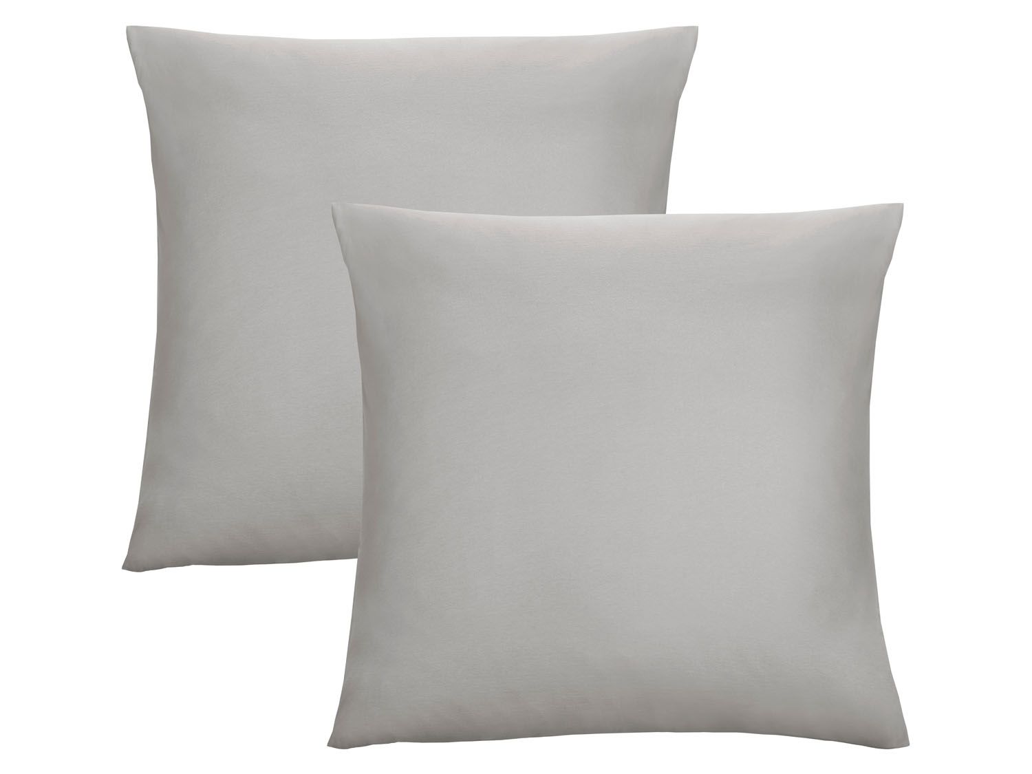 Biberna Poszewka na poduszkę z delikatnego dżerseju, 2 szt. Szary, 40 x 40