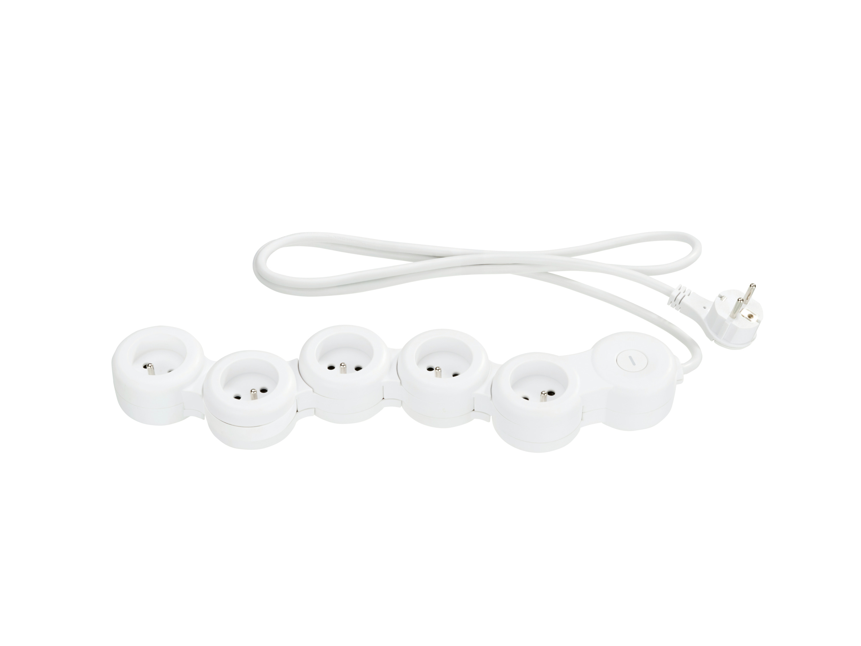 Tronic Elastyczna listwa zasilająca, 5-gniazdowa Biały