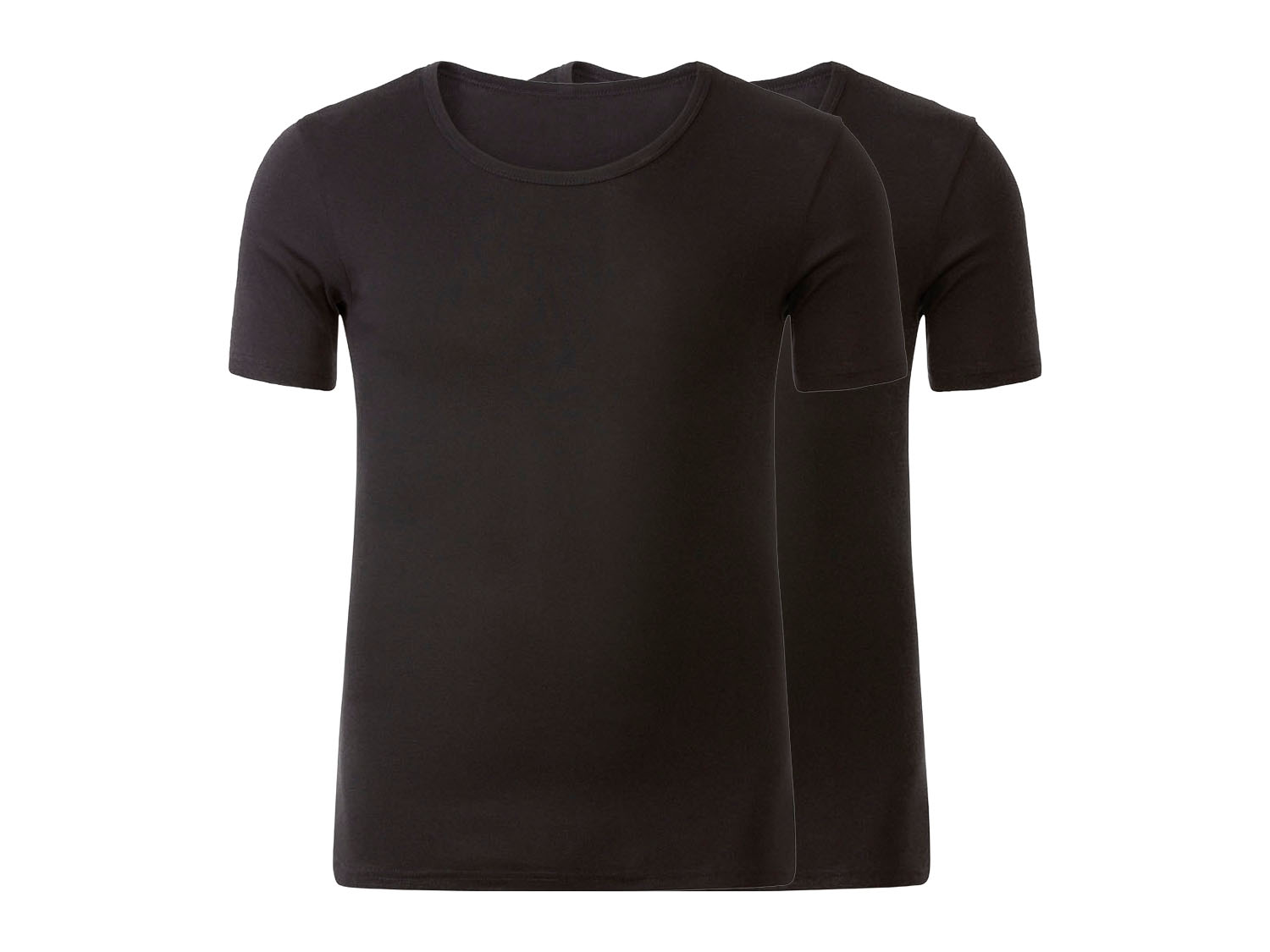 Livergy Męskie podkoszulki z prążkowanego materiału, 2 szt. Dekolt okrągły, 8/Xxl, Czarny