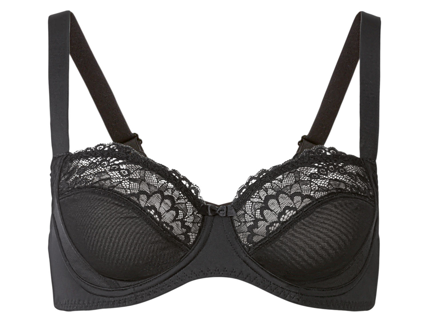 esmara Biustonosz z fiszbinami i koronką 90C, Czarny