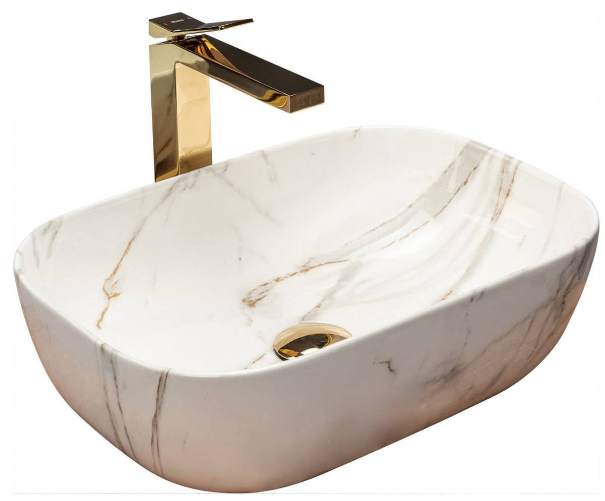 Darmowa Dostawa - Umywalka 46x32 cm prostokątna szary/kamień Rea Belinda REAU6596