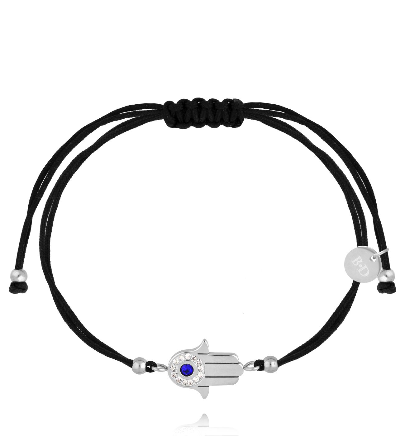 Bransoletka z czarnym sznurkiem i ręką Fatimy BGL1068