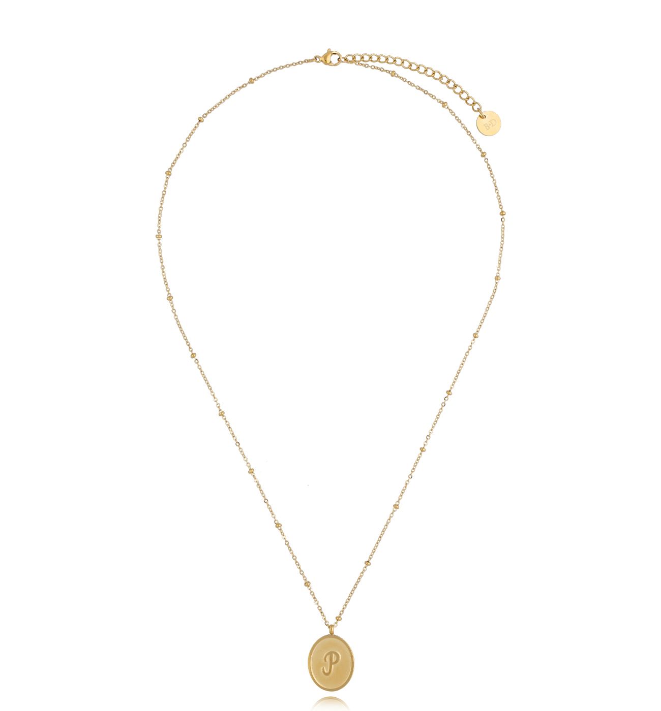 Naszyjnik złoty z literką P Vintage Alphabet NSA0487