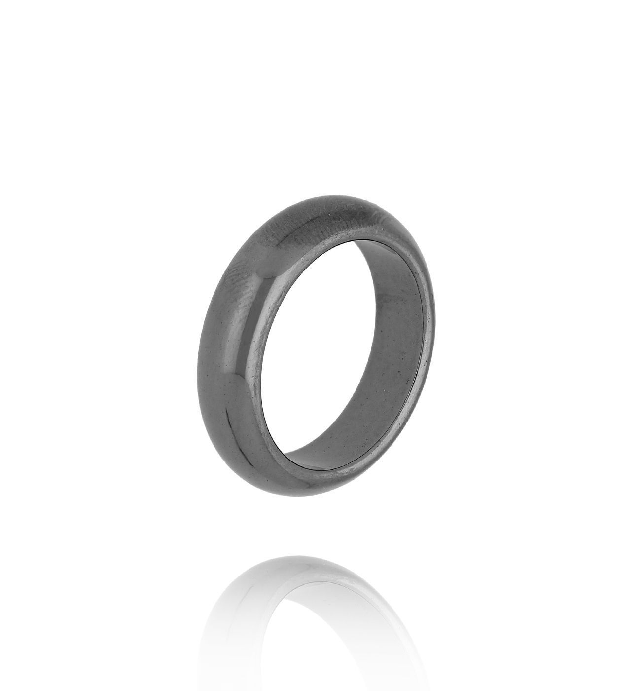 Obrączka z hematytu gładka PMITC0192 - By Dziubeka