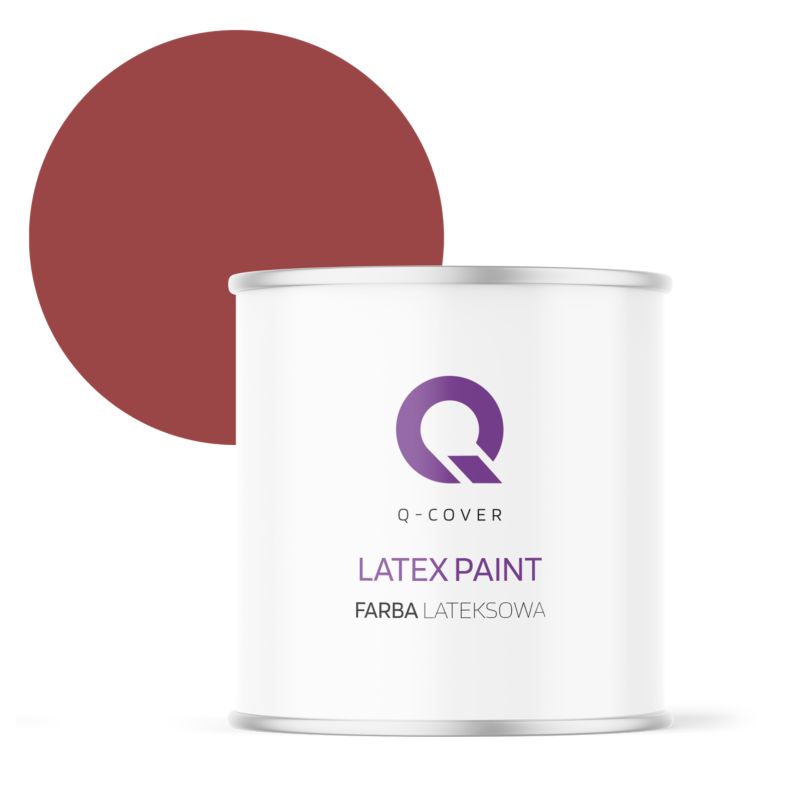 Farba Lateksowa Do Ścian i Sufitów Q-Cover Czerwony ciemny H3412 Głęboki Mat 2L