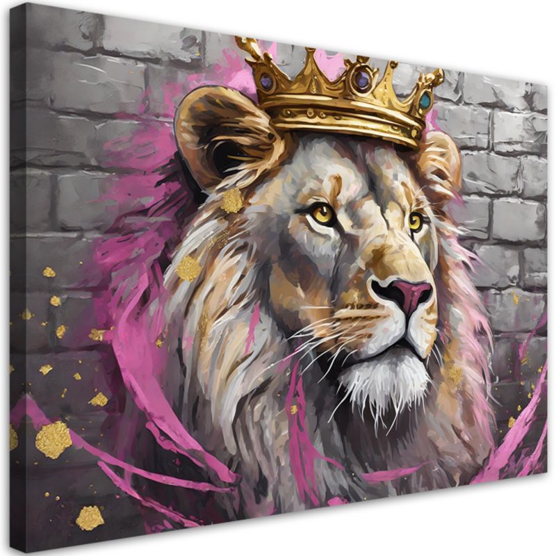 Obraz do salonu sypialni Feeby Król Lew Mur 90x60 cm 1szt