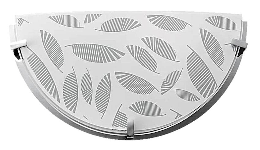 Biało-srebrny plafon sufitowy 1xE27 do salonu FIKUS szklany