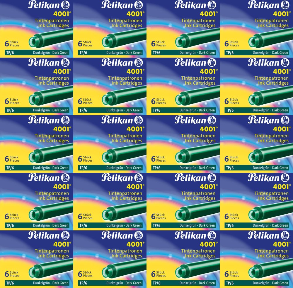 20x Naboje atramentowe Pelikan 4001, krótkie, 6 sztuk, zielony