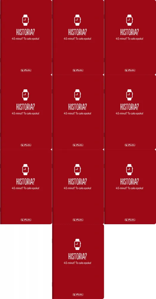 10x Zeszyt przedmiotowy w kratkę Herlitz Historia, A5, miękka oprawa, 60 kartek, czerwony ciemny
