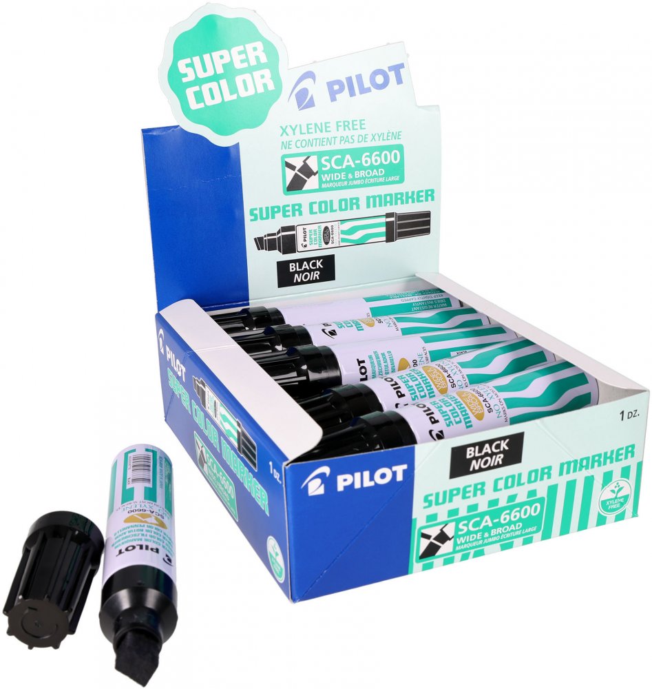 12x Marker permanentny Pilot Jumbo SCA 6600, ścięta, 12.5mm, czarny
