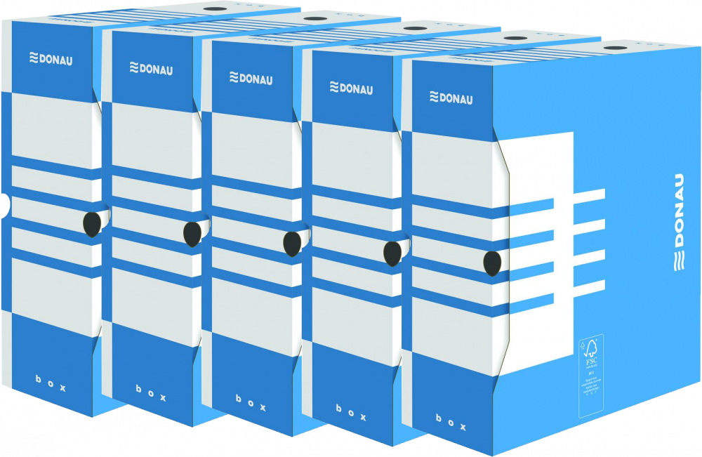5x pudło archiwizacyjne Donau, 120mm, niebieski