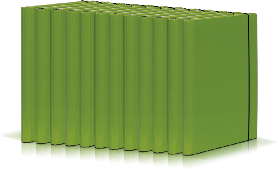 12x Teczka skrzydłowa z gumką VauPe Caribic, A4, 40mm, jasnozielony