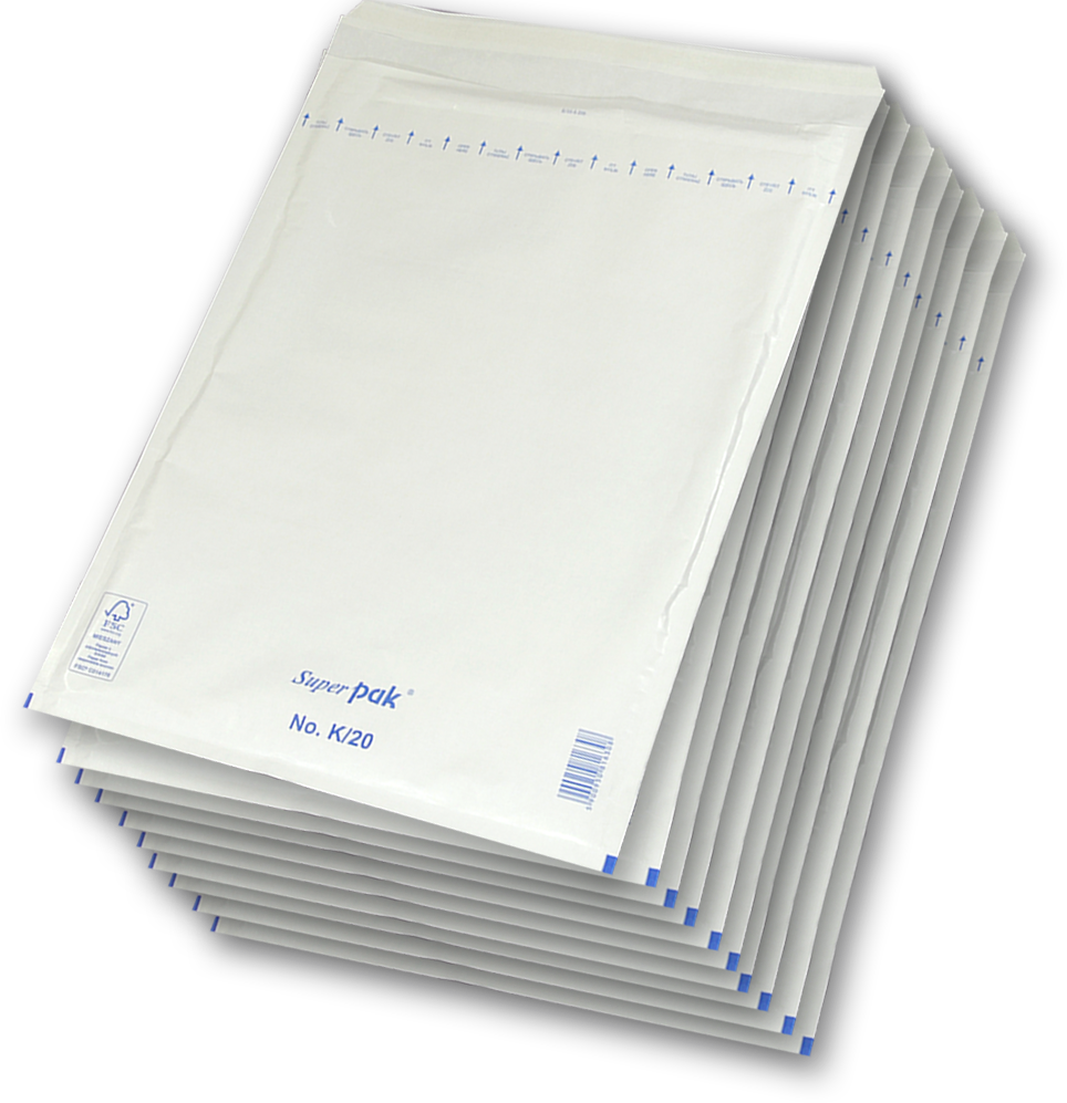 Koperta bąbelkowa NC, K/20, 370x480mm, 10 sztuk, biały