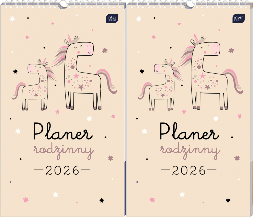 2x Kalendarz ścienny 2026, Interdruk, rodzinny, 25x43cm, miesięczny, Piccolo