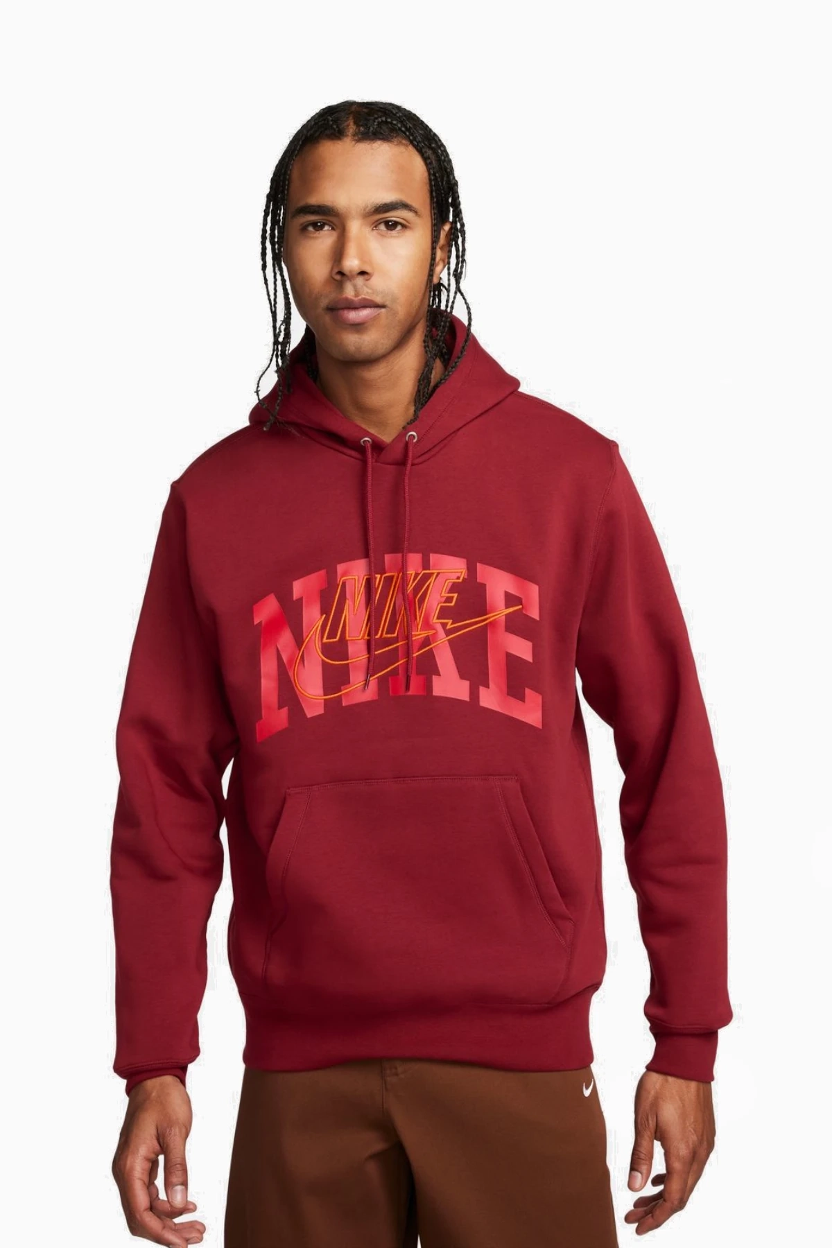 Bluza z kapturem Nike Club Fleece - Czerwony