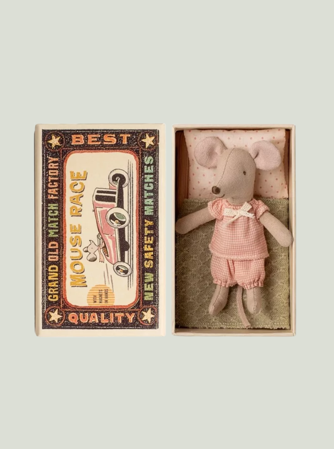 MAILEG Little Sister Mouse in Matchbox – myszka Maileg w pudełku zapałek