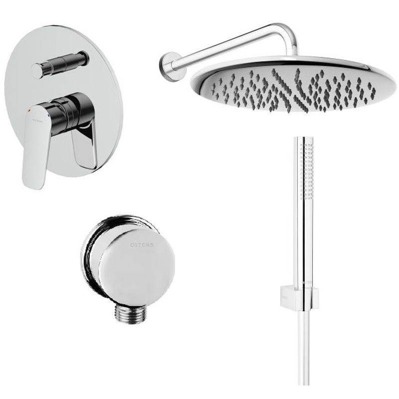 Zestaw Oltens Vernal bateria podtynkowa z deszczownicą 30 cm Sondera i kompletem natryskowym Ume (34104100, 37002100, 39400100, 37102100, ... - 