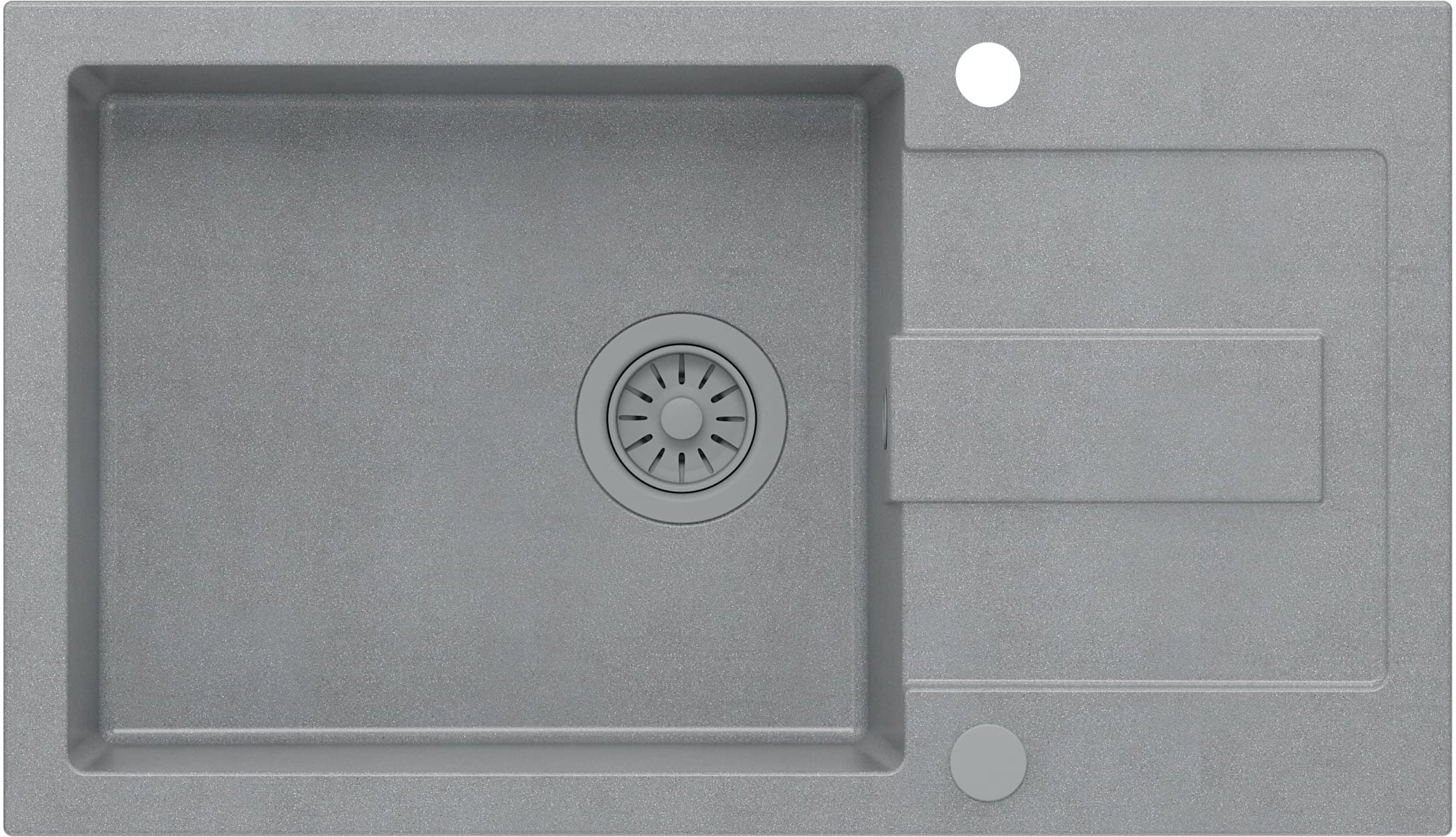 Quadron Christian 136XL zlewozmywak 78x45 cm GraniteQ wpuszczany silver stone/elementy silver stone HCQC57845SZK_PC