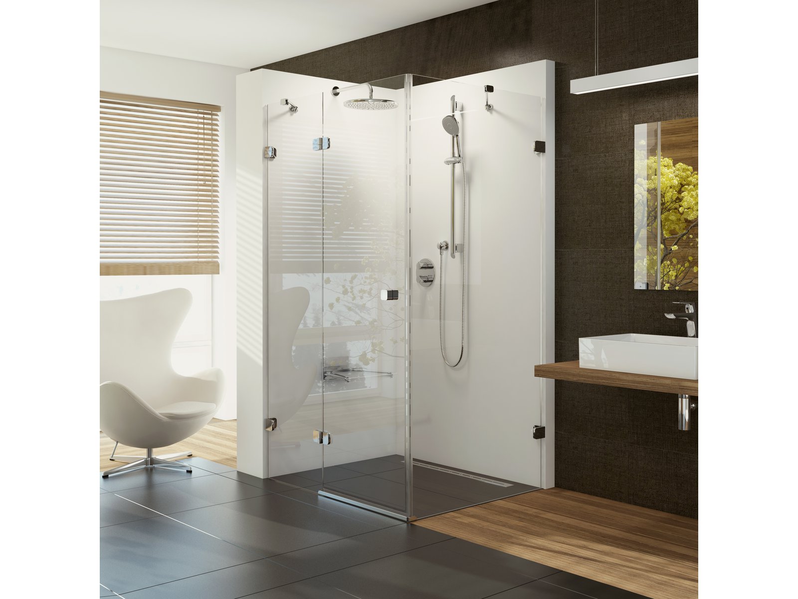 Ravak Brillant zestaw elementów B SET BSDPS-P 100 chrom do kabiny D01000A077