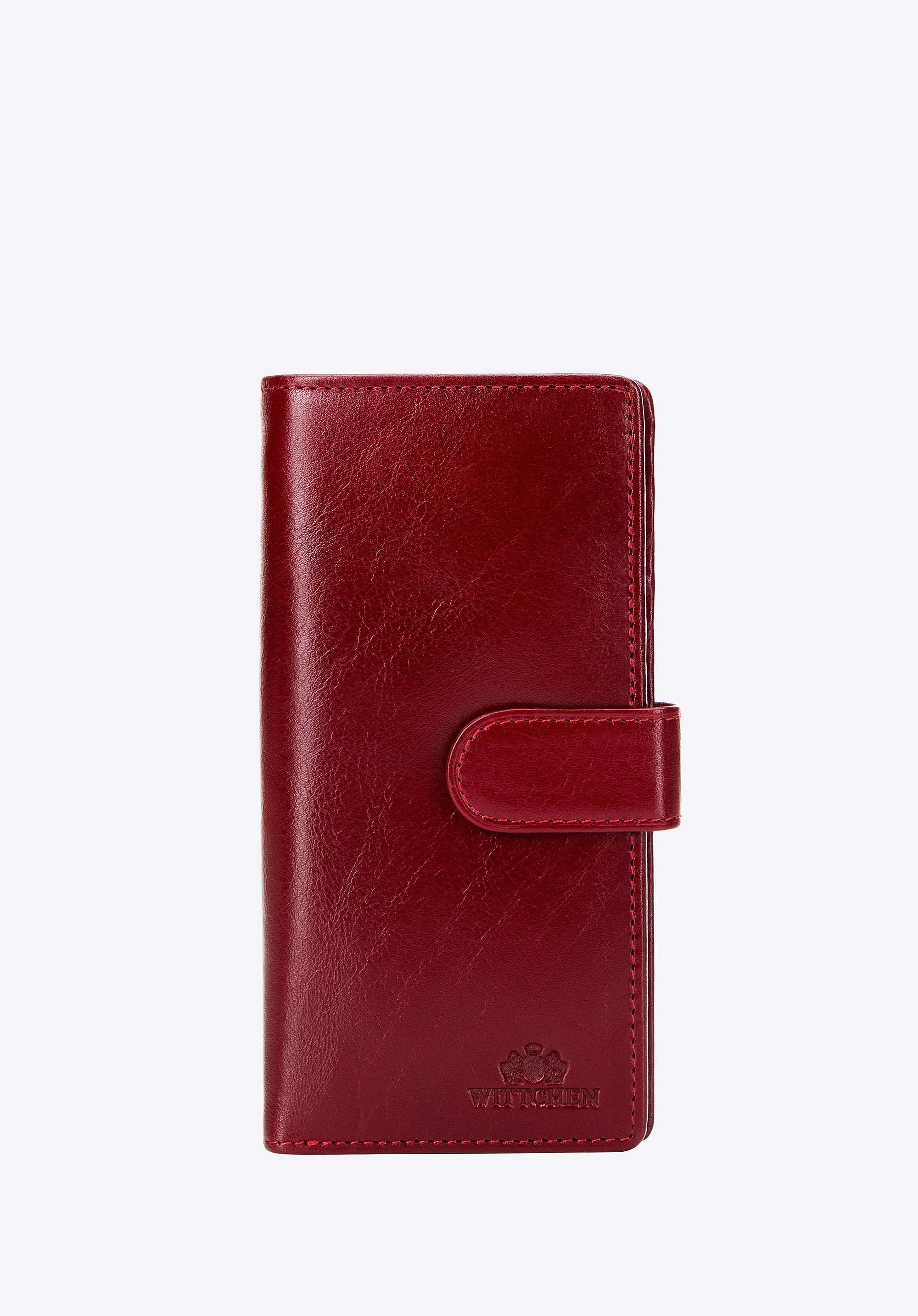 Dodatkowy rabat 25% - Damski portfel ze skóry naturalnej pionowy czerwony