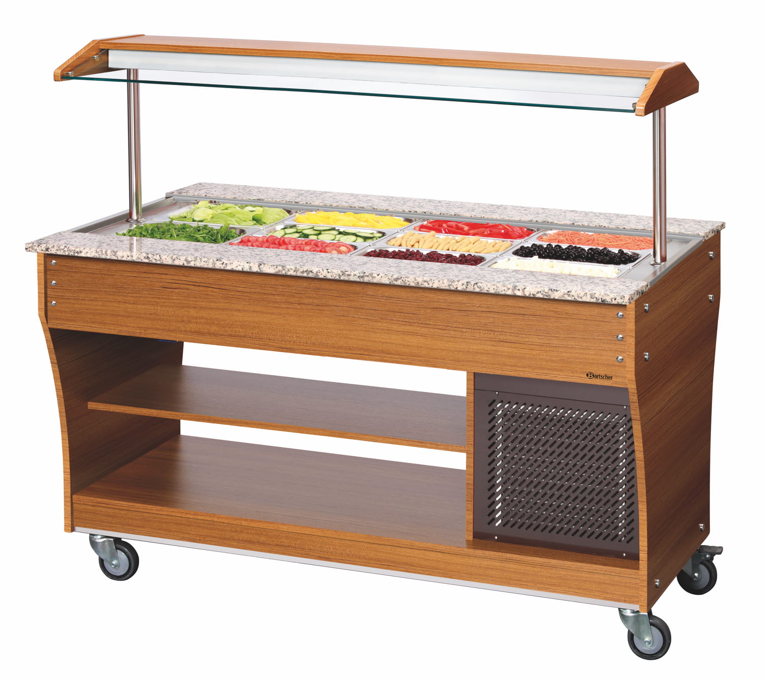 Wózek bufetowy chłodniczy 4 x GN 1/1, drewno Bartscher