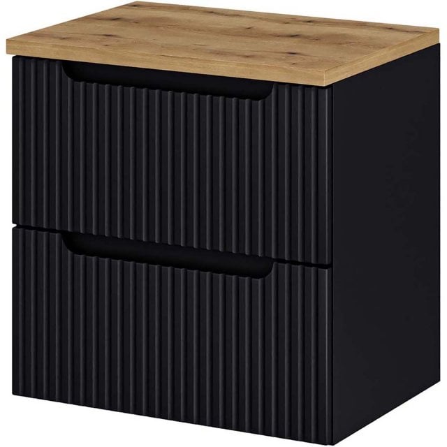 COMAD Szafka podumywalkowa NOVA BLACK z blatem OAK 50 cm