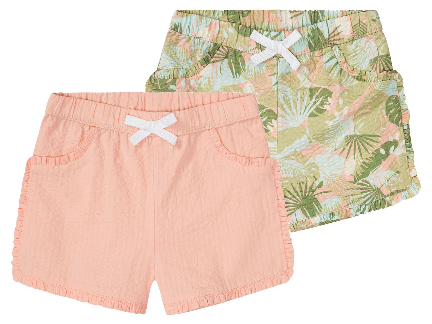 lupilu Szorty dziewczęce z bawełny, 2 pary Różowy/wzorzysty, 86/92