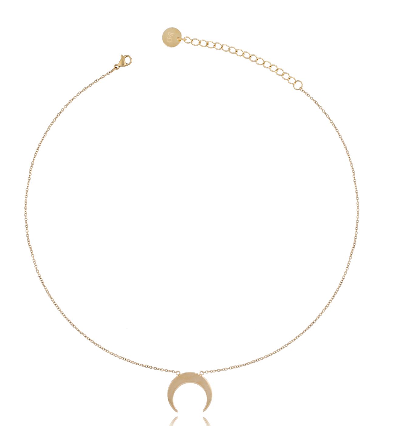 Naszyjnik złoty ze stali szlachetnej z księżycem - By Dziubeka