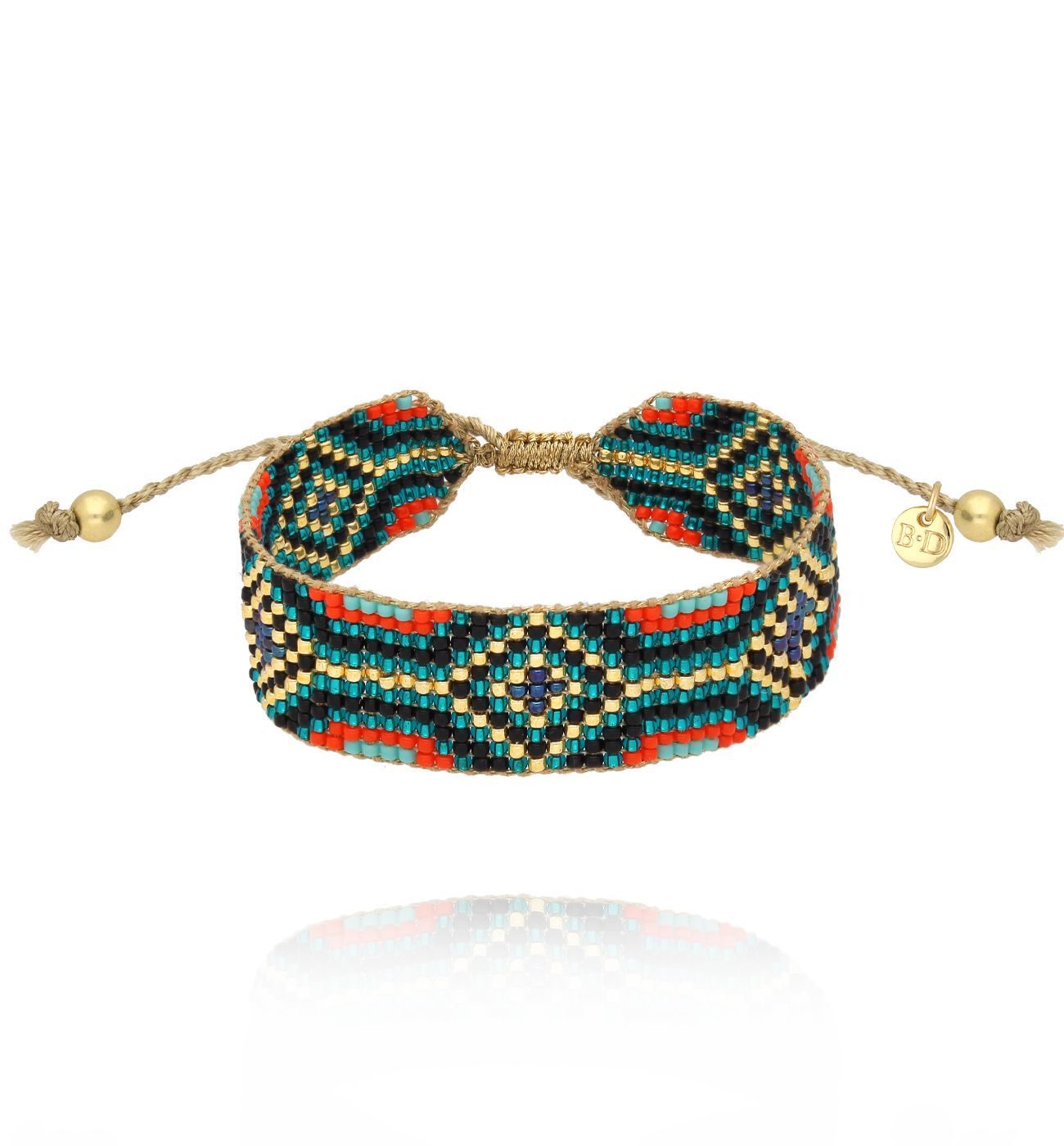 Bransoletka zielono czerwona - By Dziubeka