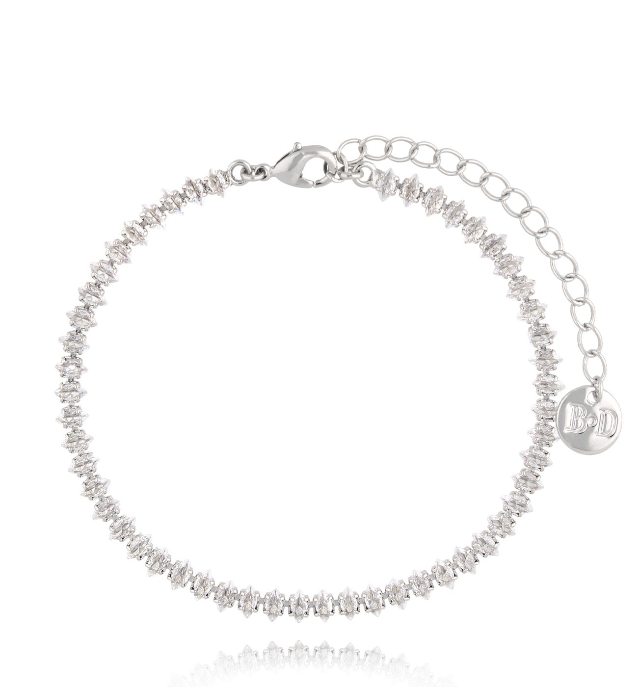 Bransoletka tenisowa z kryształkami transparentnymi cienka Este BSS0203 - By Dziubeka