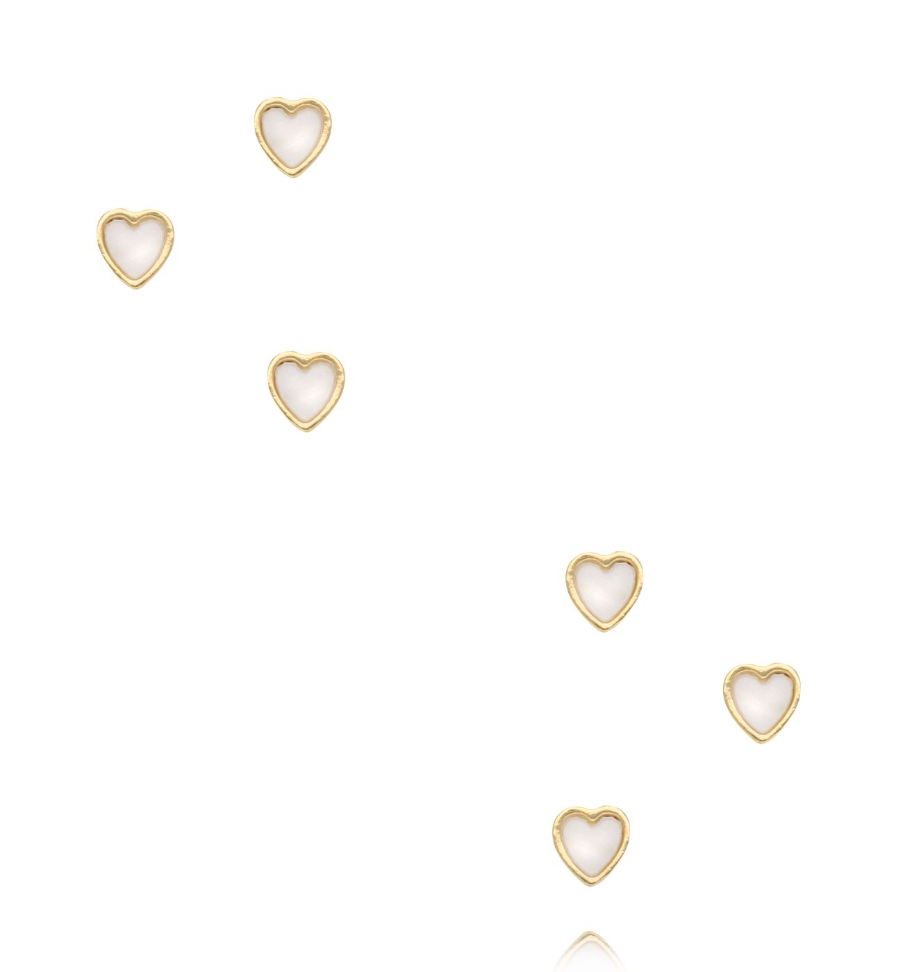 Zestaw złoconych kolczyków z serduszkami KMB0031
