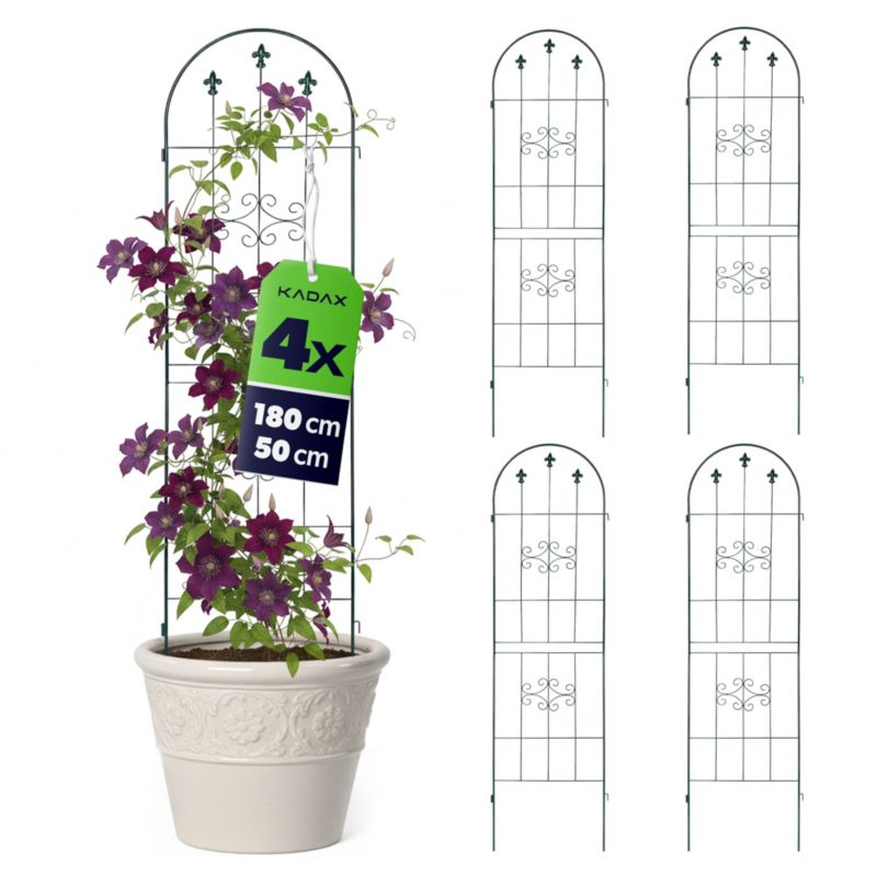 Podpora KADAX ogrodowa stalowa malowana kratka do roślin pnących 180 x 50 cm, 4 szt.