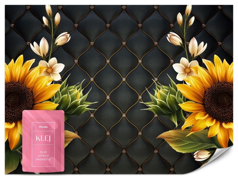 Fototapeta Muralo Słoneczniki na Pikowanym Tle 500x350 cm 1szt.