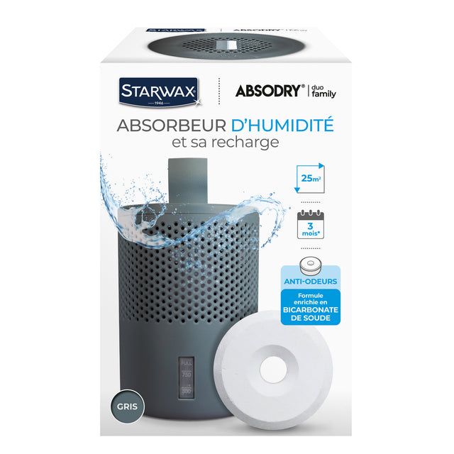 Pochłaniacz wilgoci Starwax z wkładem Absodry Duo Family Szary 1 szt.